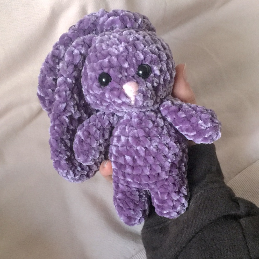 Crochet lavender stuffed bunny